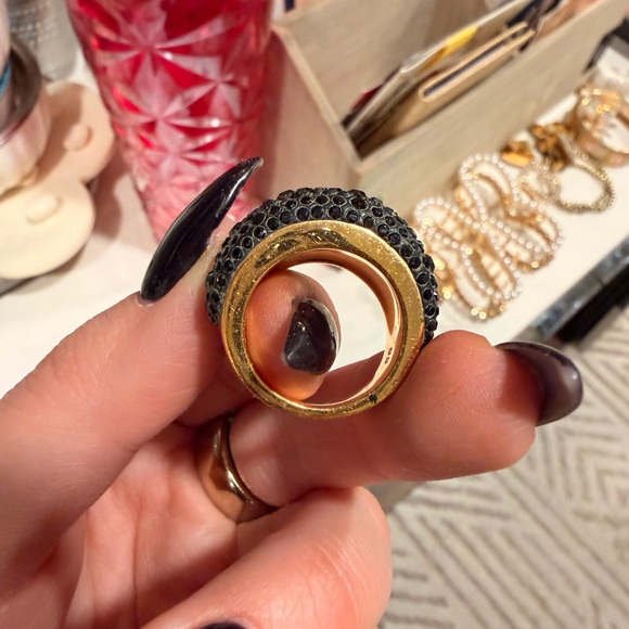 Swarovski Jewelry - Elegant Black and Gold Ring